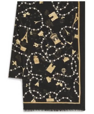 Cultivated Pearls and Charms Oversized Neck Wrap