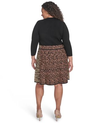 Plus Size Twofer A-Line Short Dress