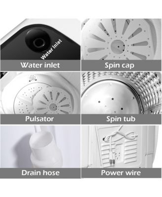 Compact Mini Twin Tub 8lbs Washing Machine Washer Spinner
