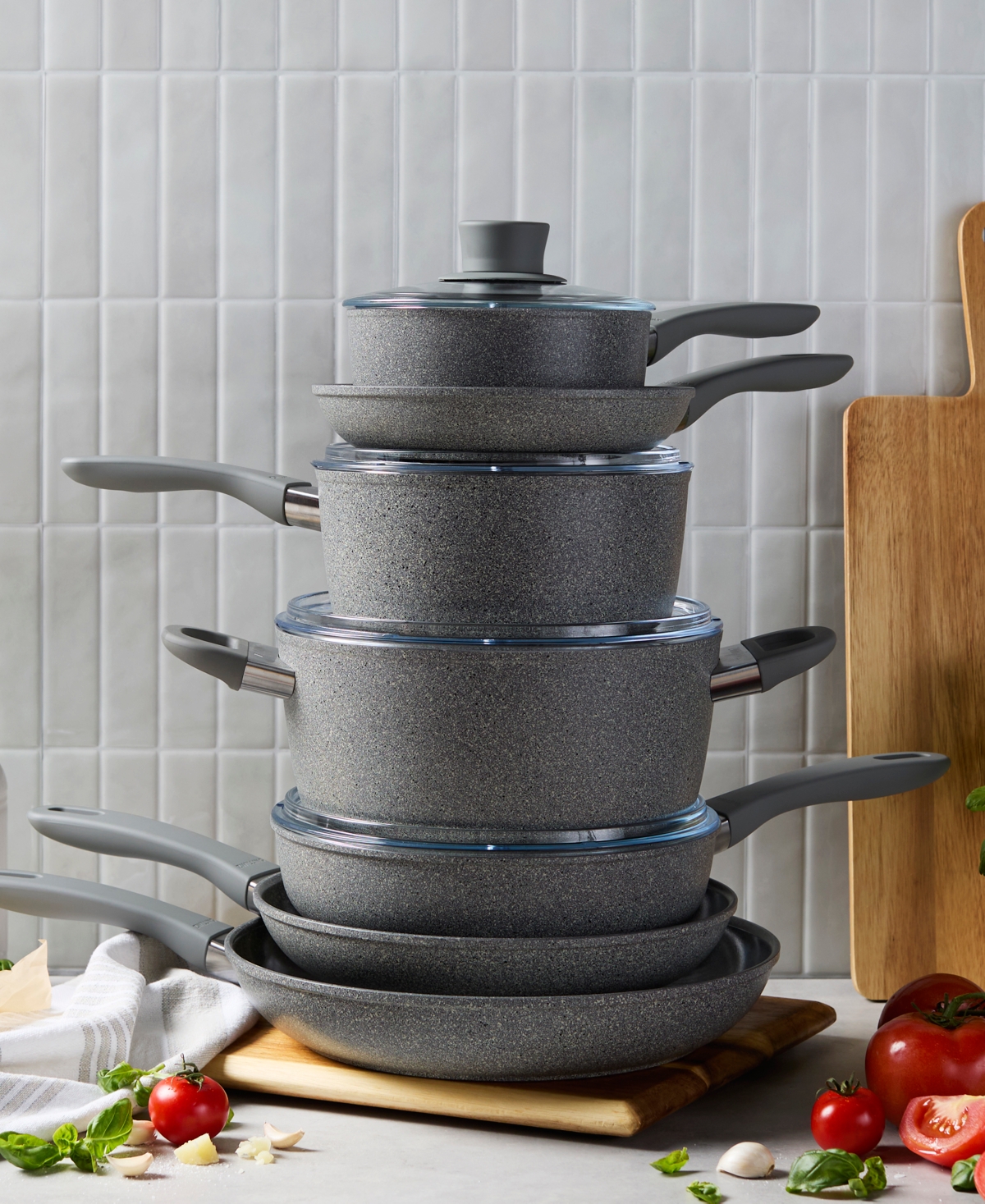 Zwilling Parma Plus Ceramic Nonstick 10-pc. Cookware Set In Gray