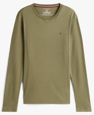 Men's Ribbed Long-Sleeve Pajama Shirt