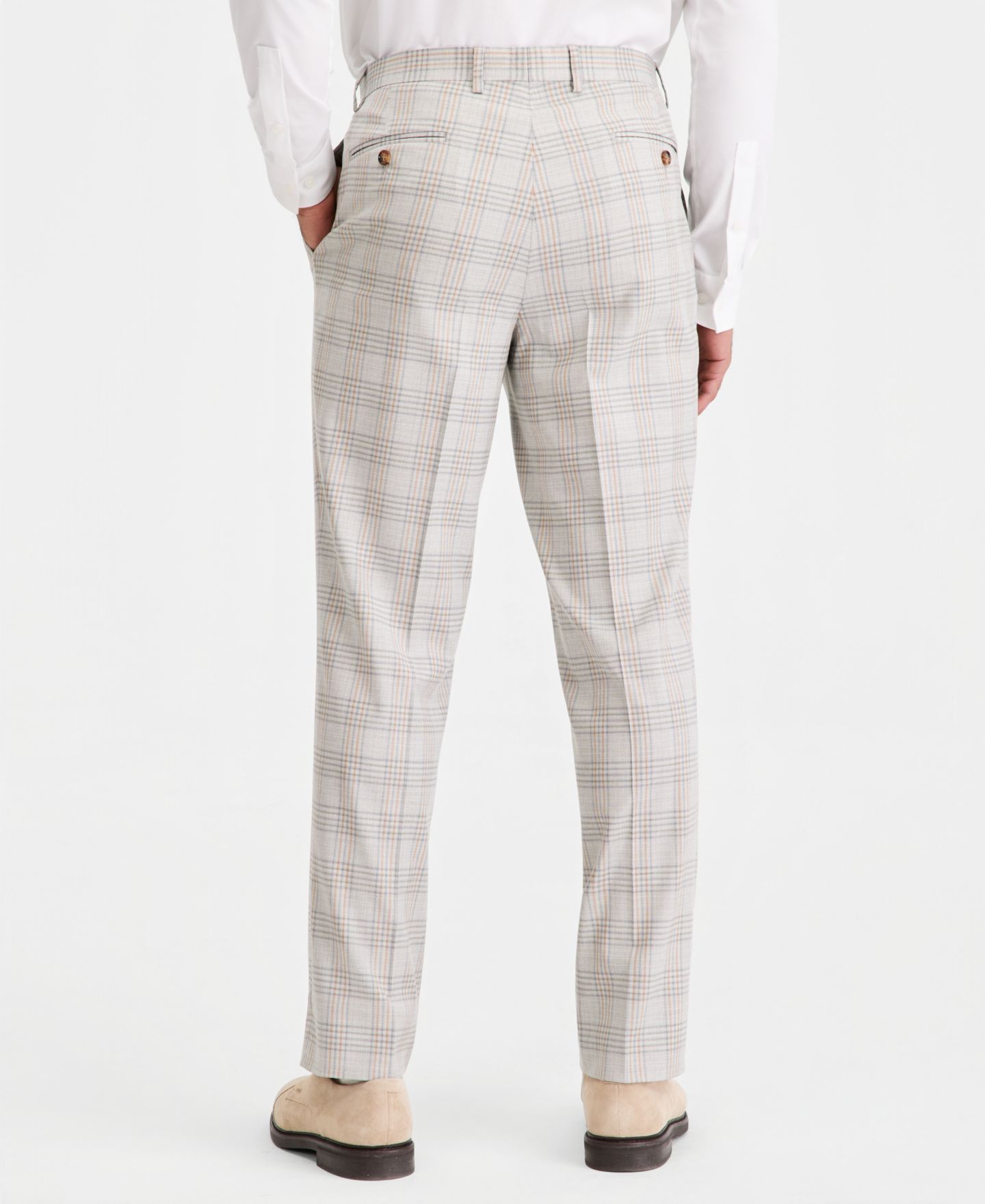 Мужские брюки Tayion Collection Classic-Fit Plaid Suit Separate, цвет: Серый рыжевато-коричневый — фото 5