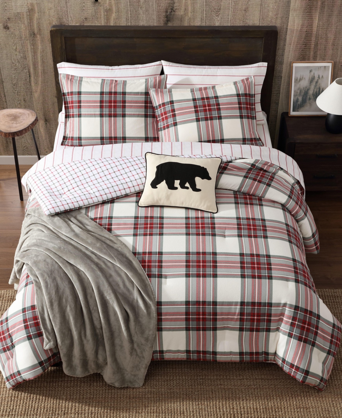 Eddie Bauer Serenity Plaid Printed Flannel 2-pc. Comforter Set, Twin In Red