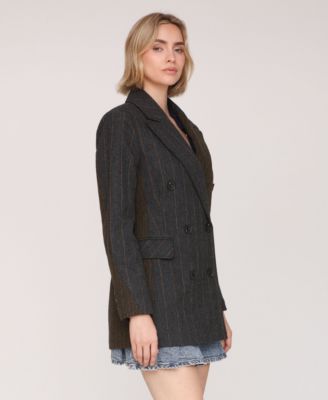 Women's Color-Blocking Plaid Blazer
