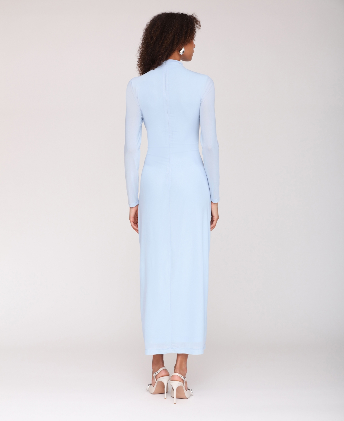 Avec Les Filles Women's Mock Neck Maxi Dress In Blue