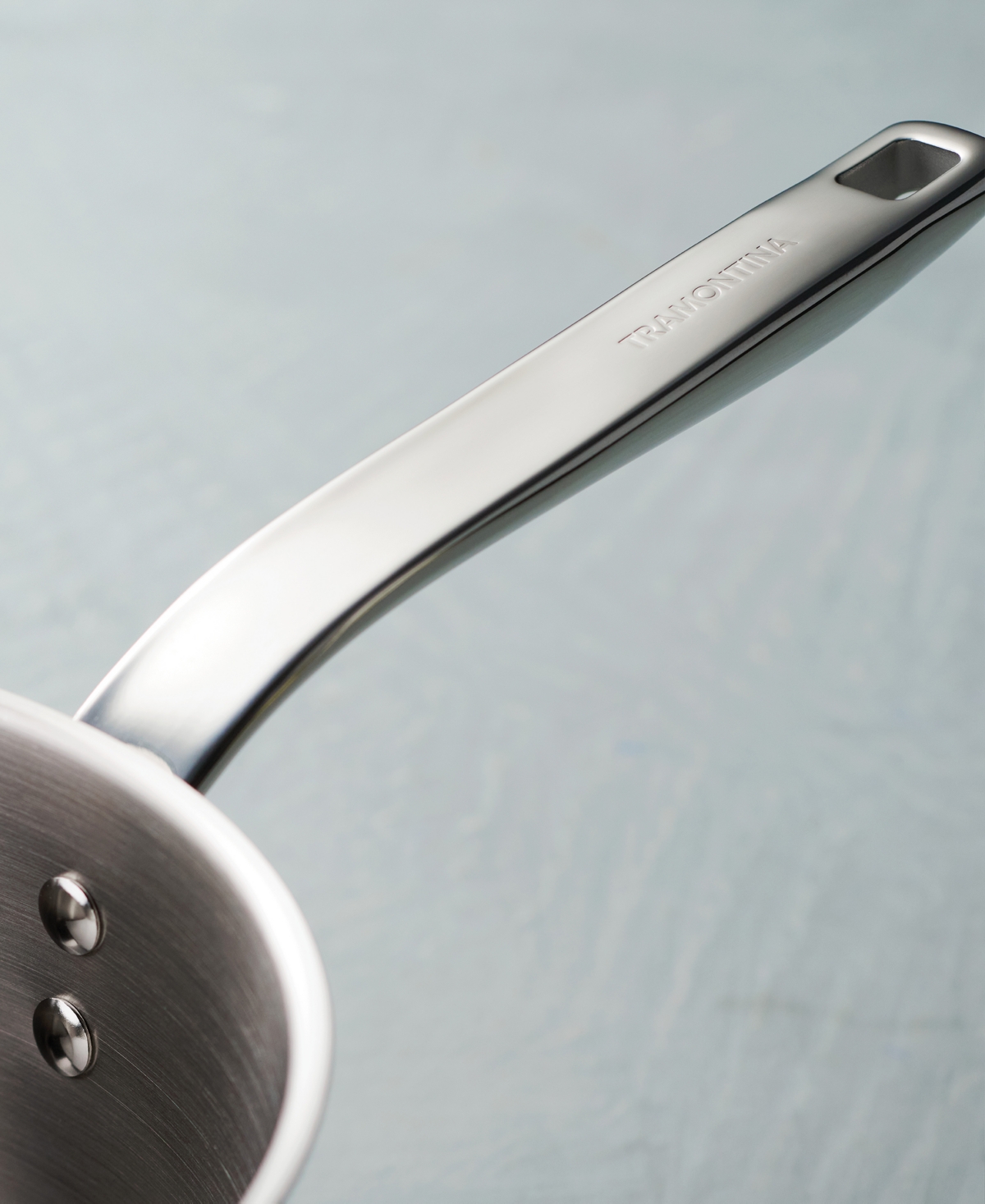 Tramontina Tempo Tri-ply Base Stainless Steel 2-quart Small Sauce Pan With Glass Lid In Silver