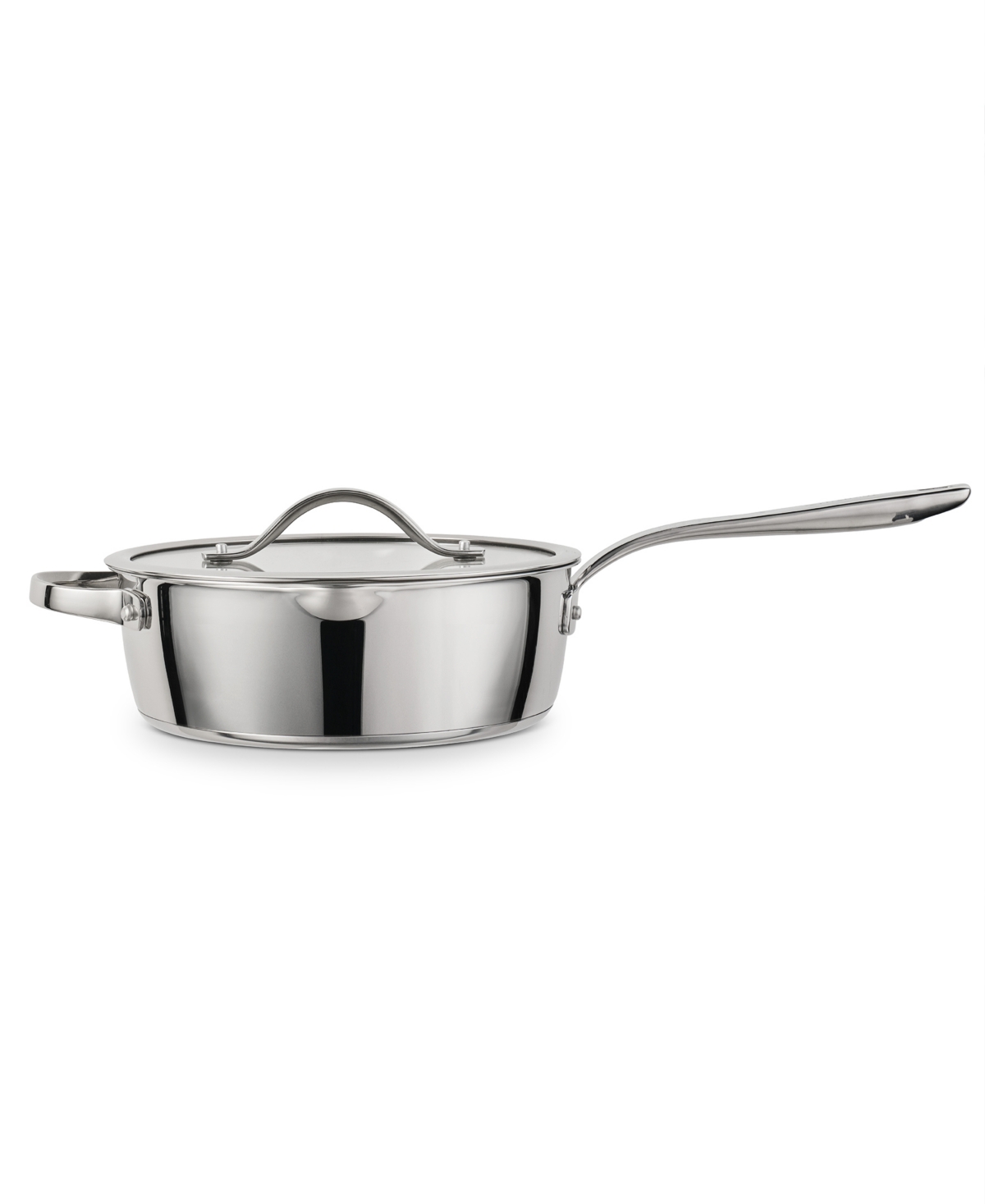 Tramontina Tempo Tri-ply Base Stainless Steel 3.5-quart Saute Pan With Glass Lid In Silver