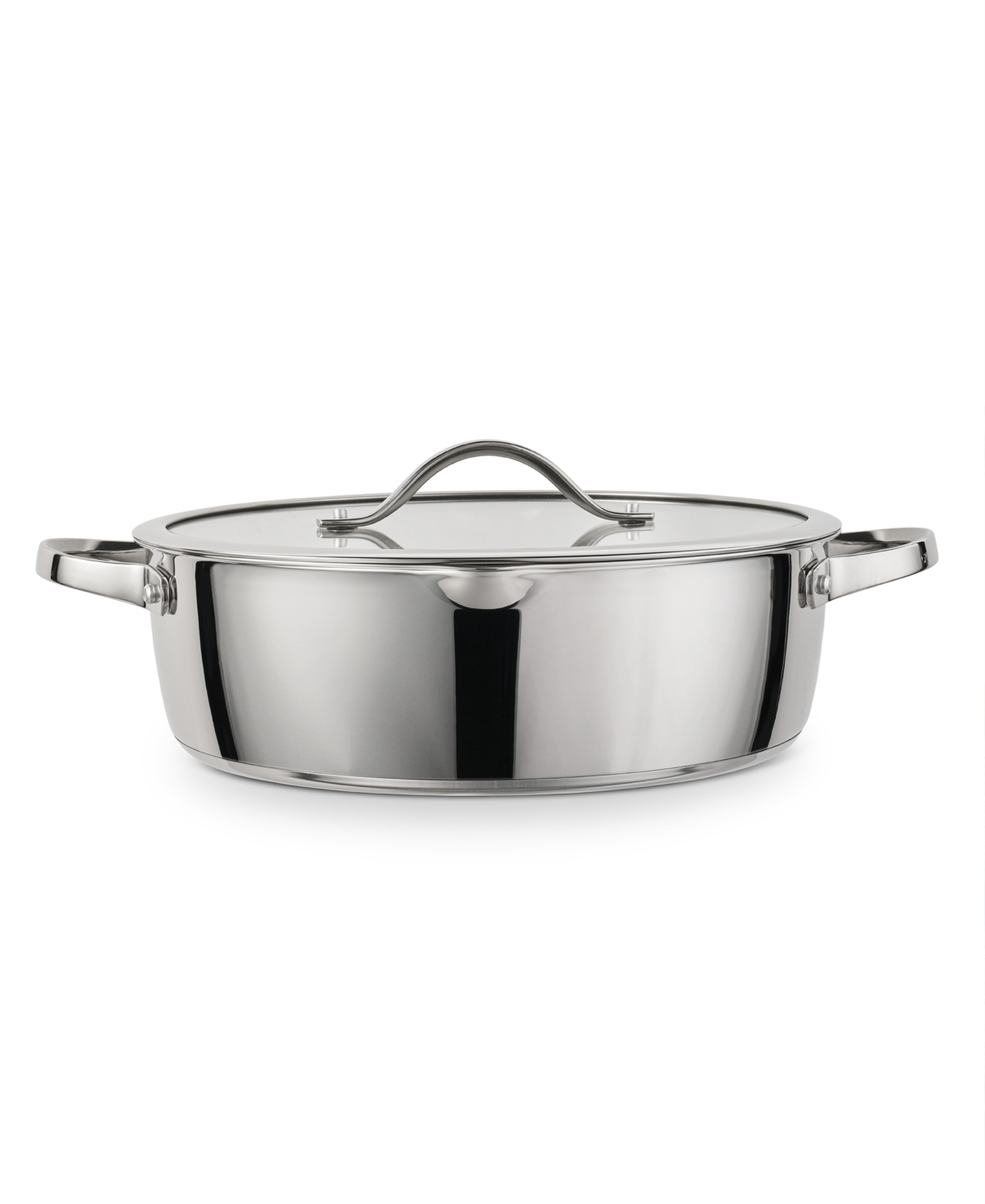 Tramontina Tempo Tri-ply Base Stainless Steel 6-quart Braiser Pan With Glass Lid In Silver