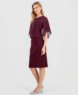 Women's Cape Overlay Dress