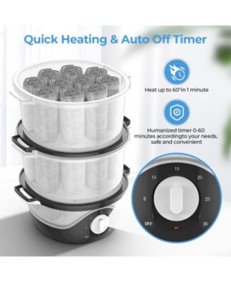 Large Capacity Hot Towel Warmer Towel Steamer with 2-Layer Baskets, 60-Min Timer, Auto Shut-Off