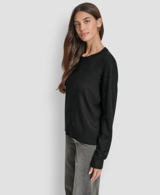 Women's Sparkle Hotfix Long Sleeve Sweater