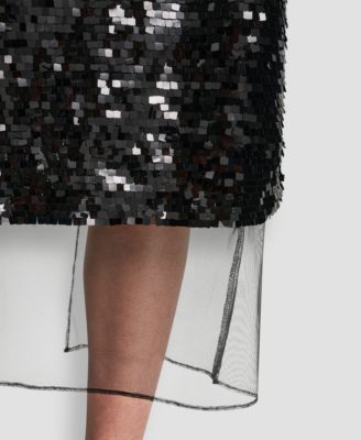 Women's Sequined Layered Mesh Skirt