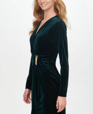 Women's Velvet Side Bar Trim Dress