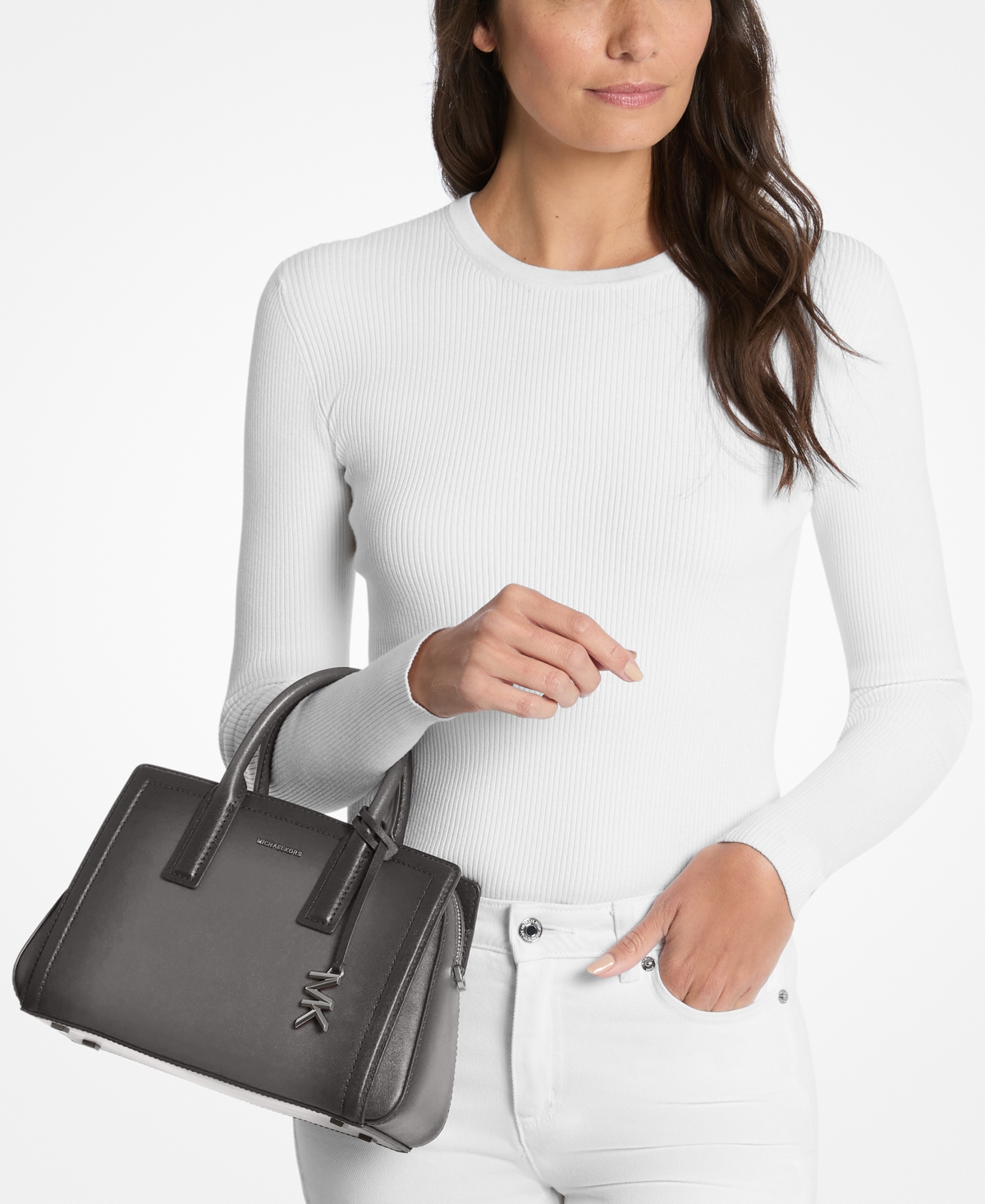 Michael Kors Women's Laila Small Satchel Bag In Gray