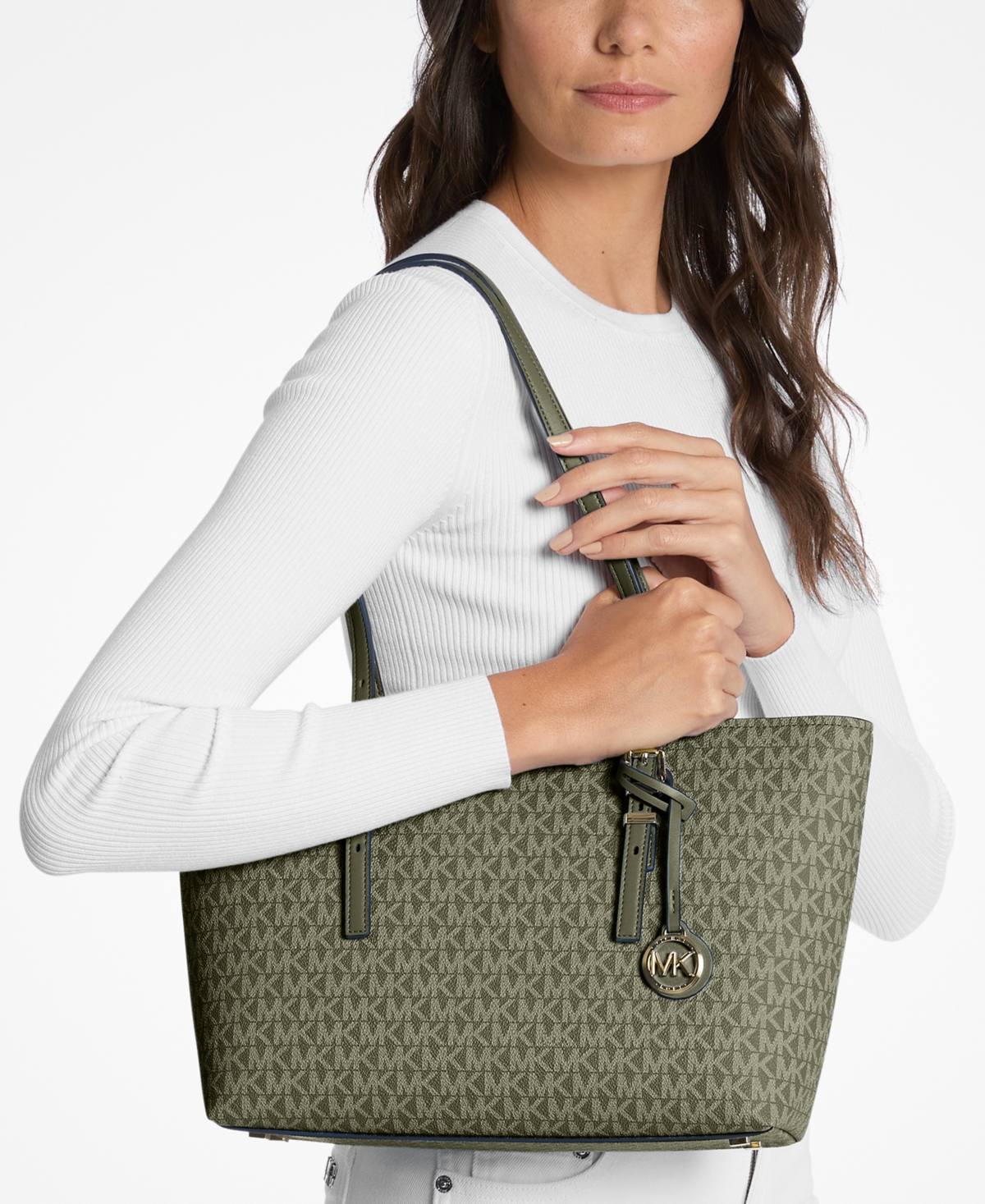 Michael Kors Women's Quinn Medium East West Tote Bag In Green