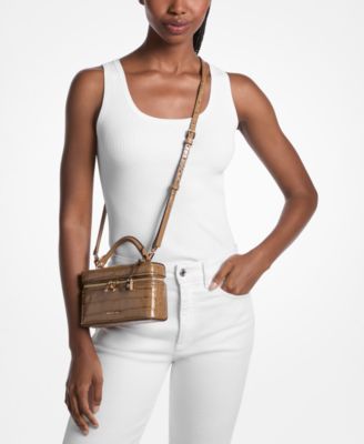 Michael Kors Jana Mini Crocodile Embossed Leather Convertible Crossbody Bag