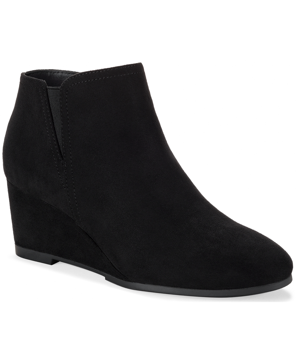 Style & Co Women's Poppyy Wedge Heel Booties, Macy's Exclusive In Black