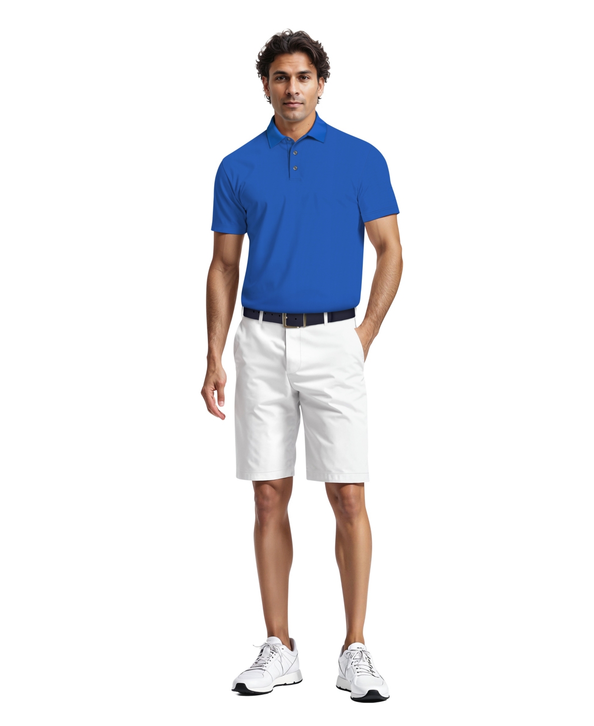 Pga Tour Men's Airflux Regular-fit Mesh Performance Golf Polo Shirt In Blue