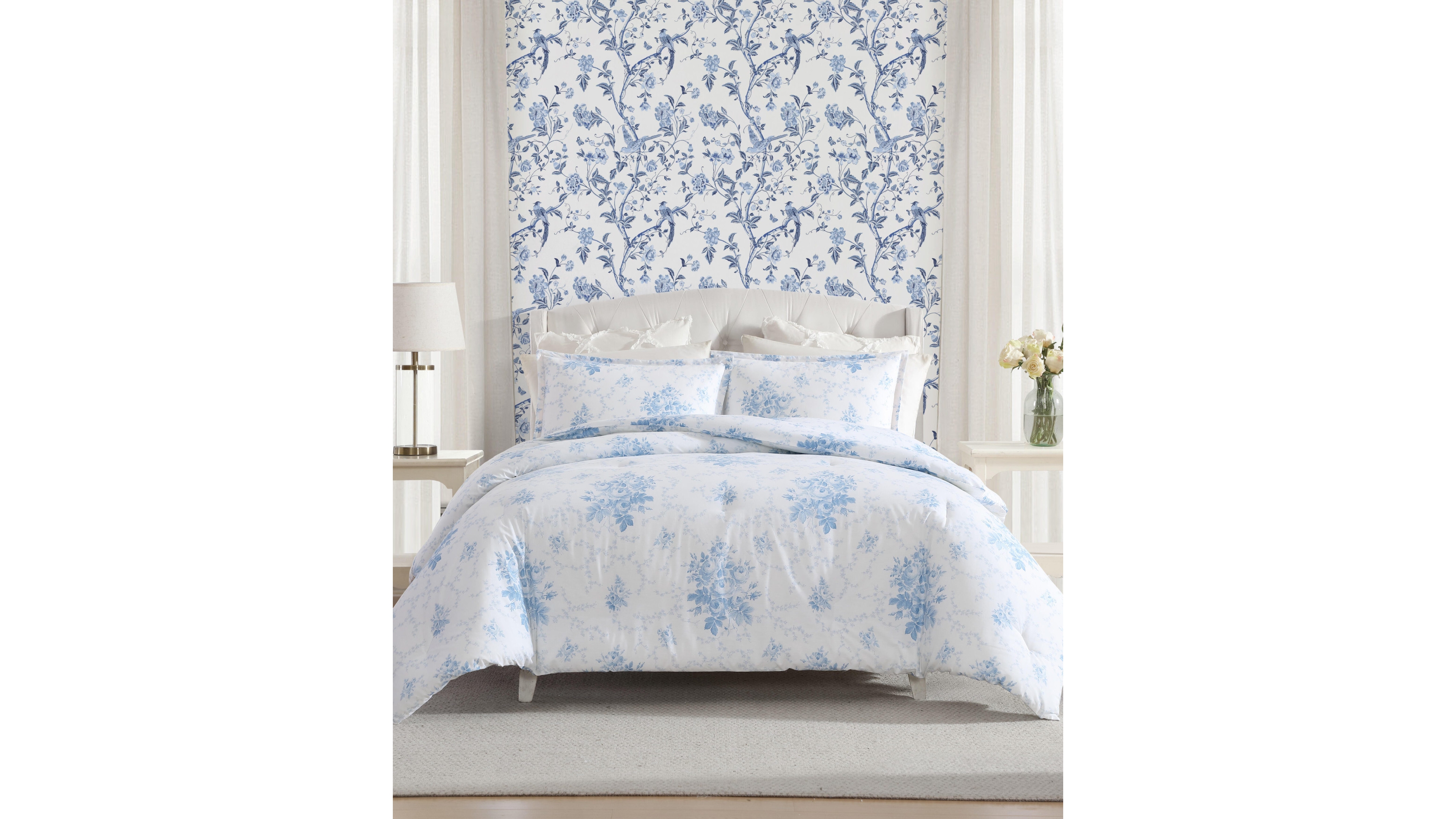 Laura Ashley Sophia Cotton 2-Pc. Duvet Cover Set, Twin