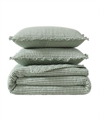 Gracie's Gingham Cotton 3-Pc. Quilt Set, Full/Queen