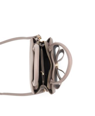 Park Double Bowtie Zipper Satchel Bag