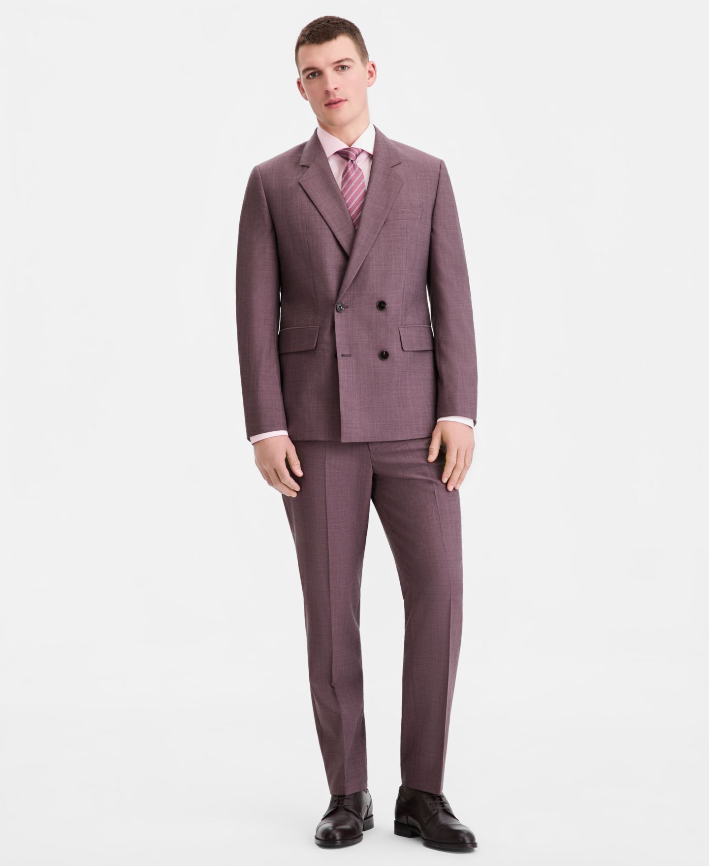 Мужской пиджак Hugo Boss Modern-Fit Double Breasted Suit, цвет: Пастельный коричневый — фото 4
