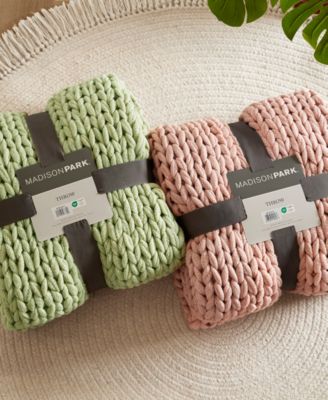 Chunky-Knit Handmade Throw, 50" x 60"