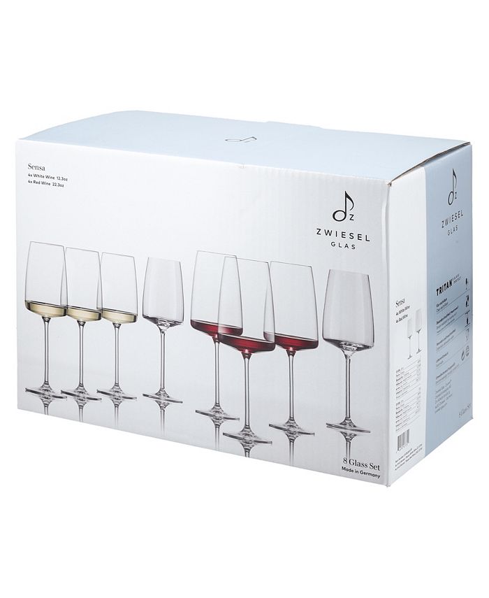 Zwiesel Glas Sensa Red & White Wine Glasses, Set of 8 - White - No Size ‼️Only 6‼️
