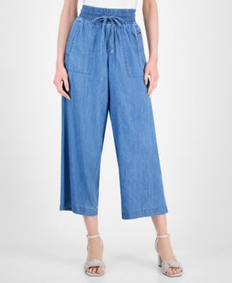 Women's Chambray Drawstring-Waist Pants