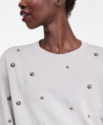 Women's Studded French Terry Sweatshirt, Macy's Exclusive