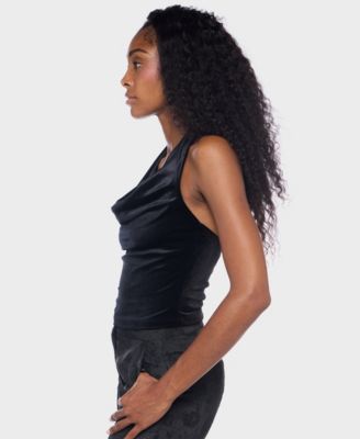 Juniors' Halter Cowl Neck Top