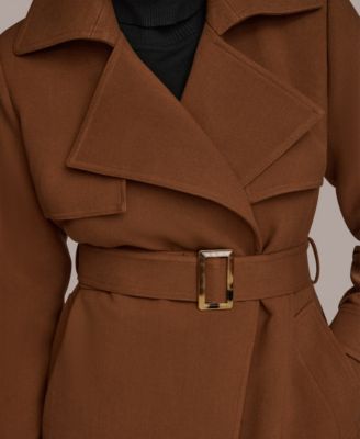 Women's Belted Notched-Collar Trench Coat