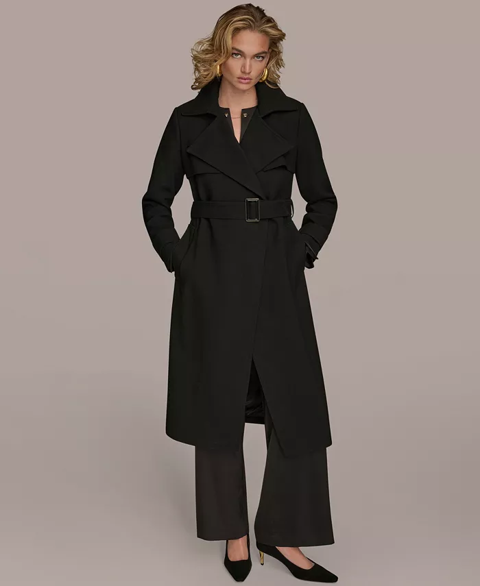 Women's Belted Notched-Collar Trench Coat