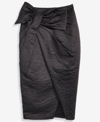 Women's Satin Bow Wrap Midi Skirt, Macy's Exclusive 