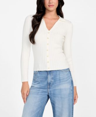 GUESS - Women's Long Sleeve Ribbed Miranda Sweater
