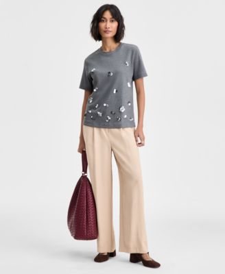 Women's Scattered Paillette T-Shirt, Macy's Exclusive