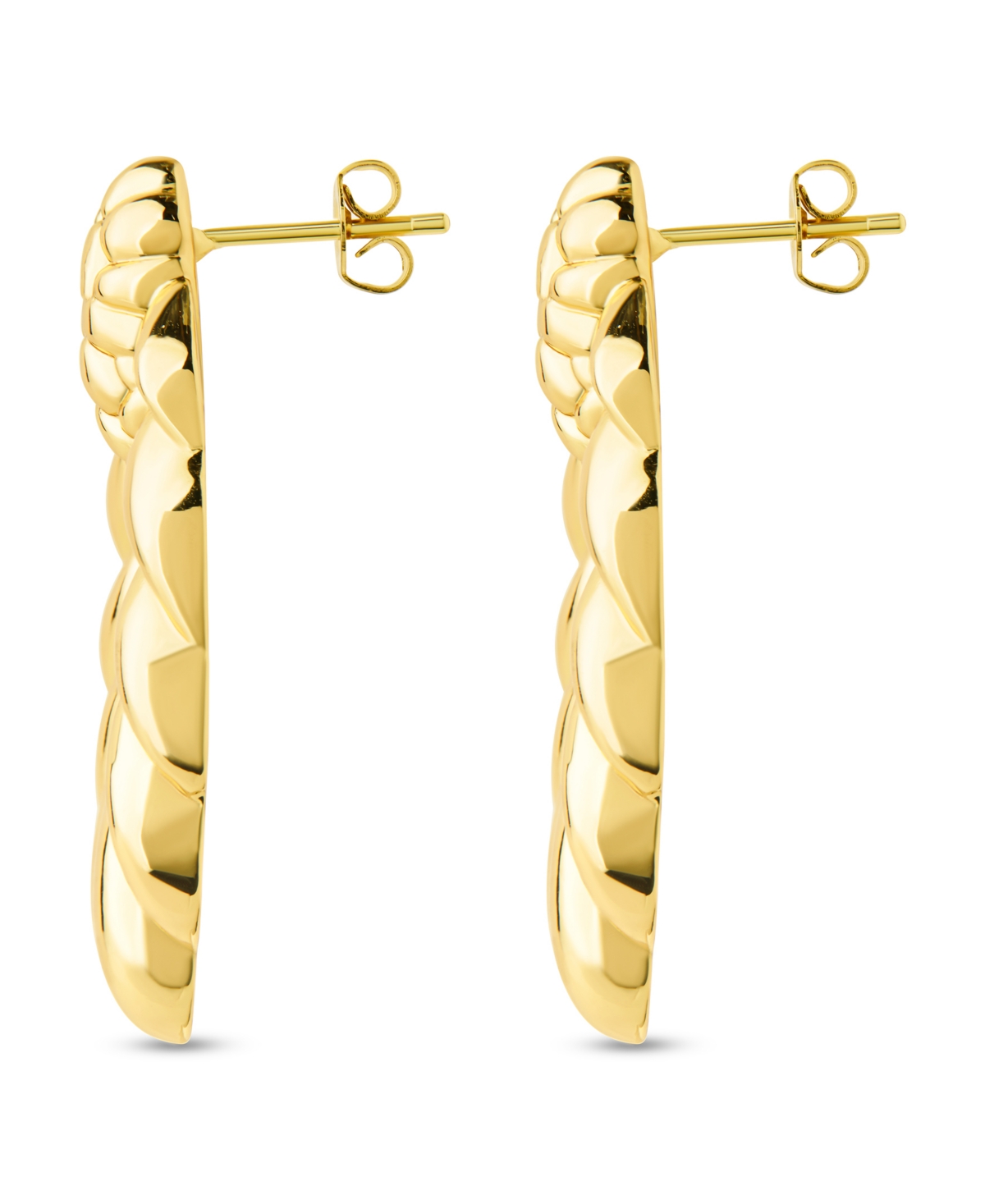 Sterling Forever Enid Textured Door Knocker Stud Earrings In Gold