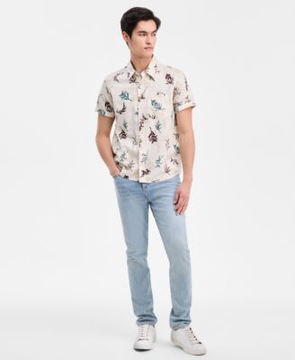 Men's Orion Leaf Short-Sleeve Button-Up Shirt, Macy's Exclusive