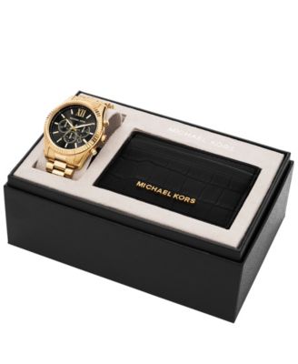 Men's Lexington Chronograph Gold-Tone Stainless Steel Watch Set, 44mm