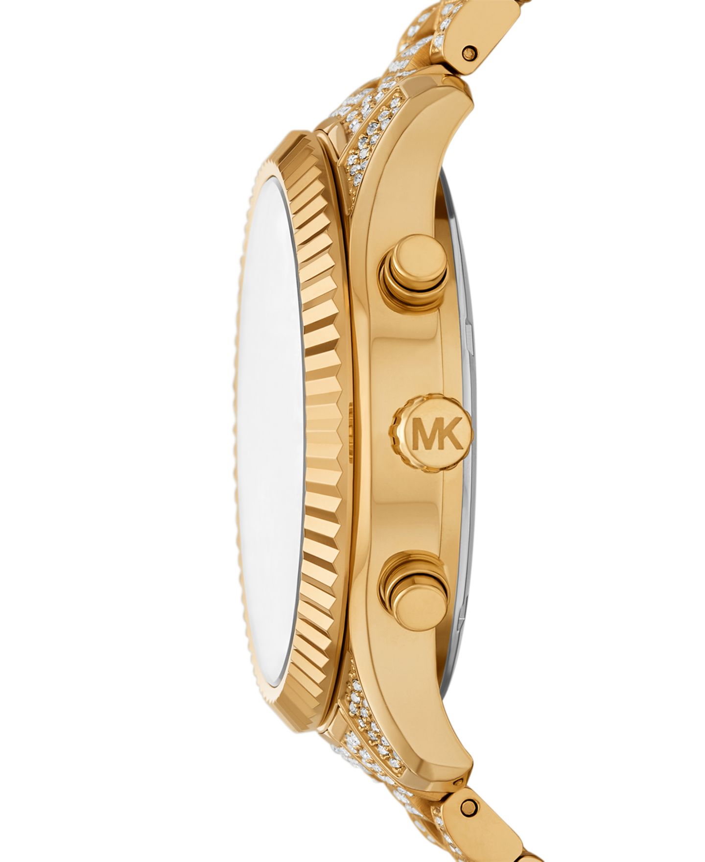 Женские часы Michael Kors Lexington Chronograph Gold-Tone Stainless Steel Watch, 42mm — фото 3