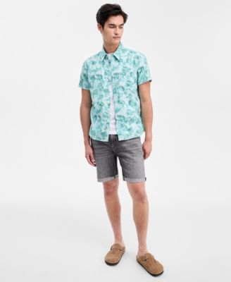 Men's Forest Leaf Short-Sleeve Button-Up Shirt, Macy's Exclusive