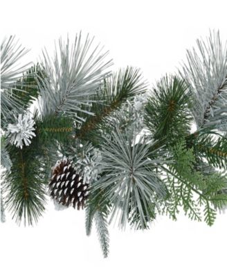 Puleo 10" Pre-Lit Battery-Operated Flocked Garland