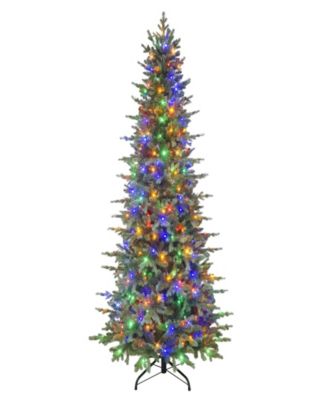Puleo 7.5' Pre-Lit Slim Linden Fir Artificial Tree