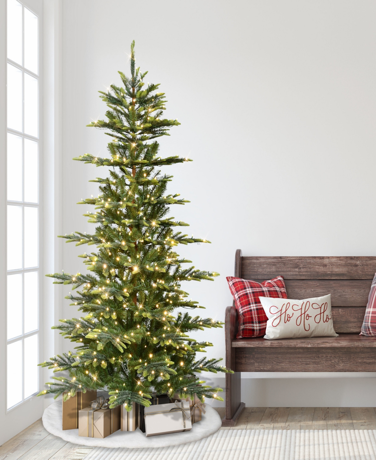 Puleo 6.5' Pre-lit Artificial Fir Tree With Dual-color Led Lights In Green