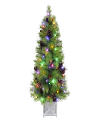 Puleo 4.5' Pre-Lit Artificial Arkansas Pine Potted Tree