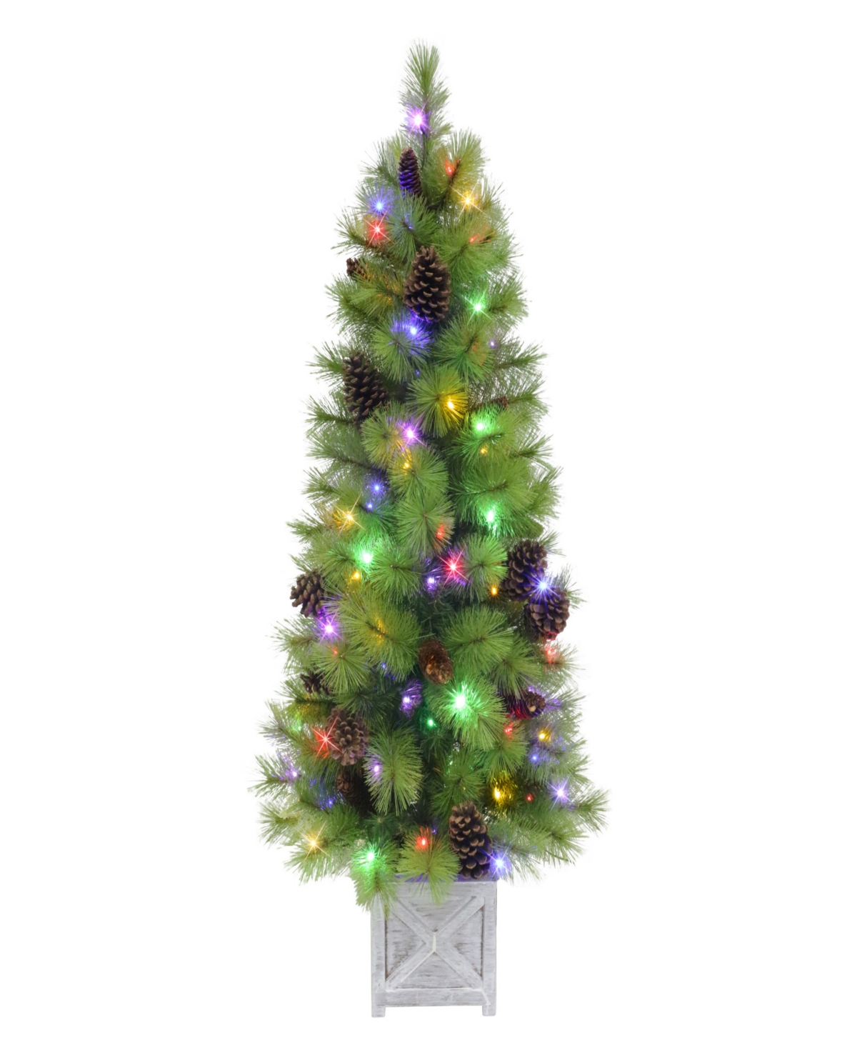 Puleo 4.5' Pre-lit Artificial Arkansas Pine Potted Tree In Green