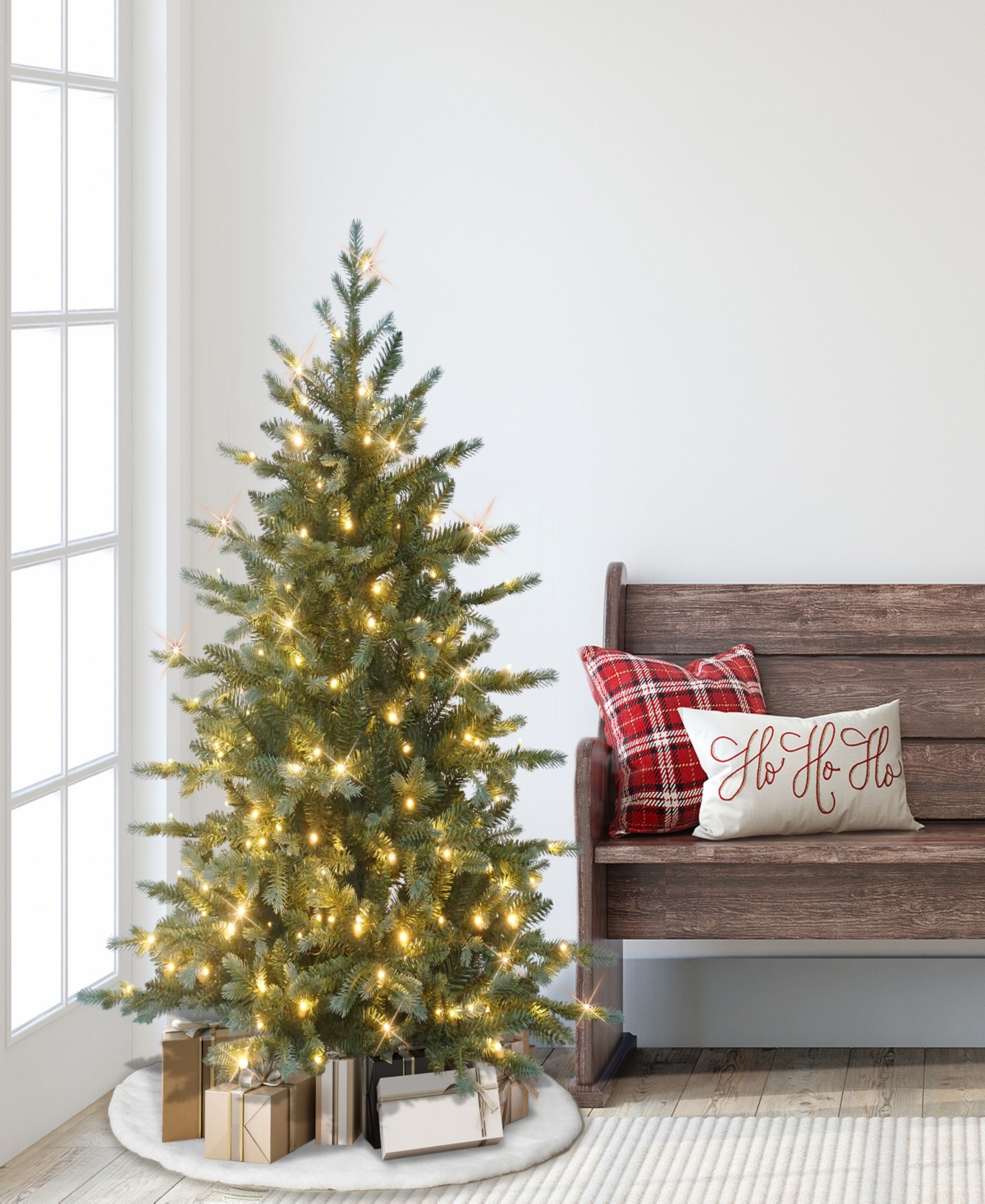 Puleo 4.5' Pre-lit Linden Fir Artificial Tree In Green