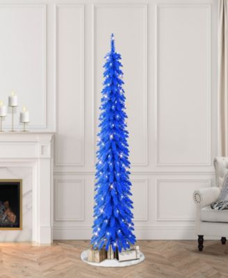 Puleo 6' Pre-Lit Artificial Alpine Pencil Tree