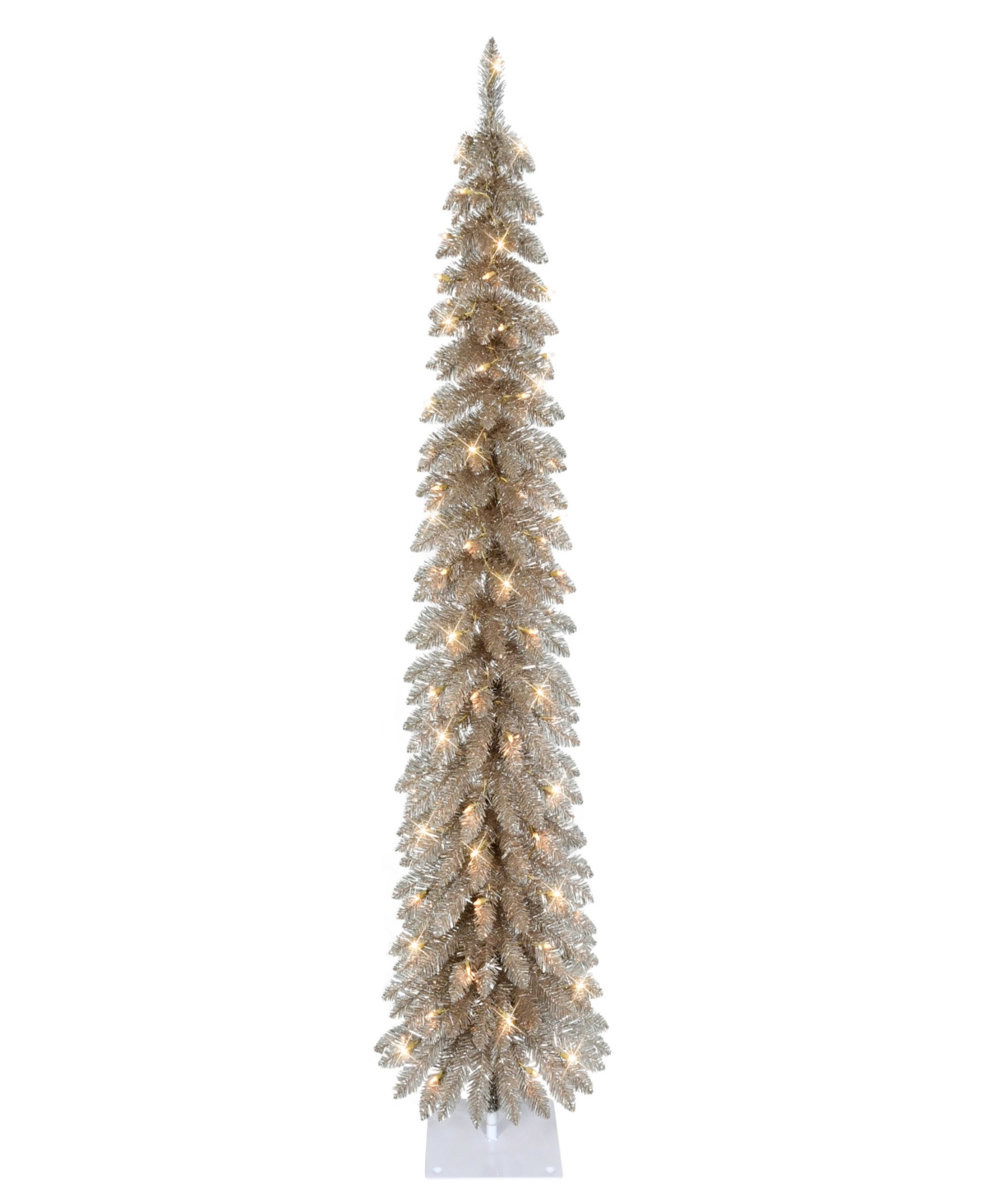 Puleo 6' Pre-lit Artificial Alpine Pencil Tree In Gold