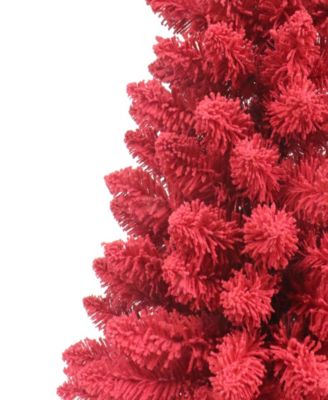 Puleo 3' Pre-Lit Artificial Flocked Fashion Tree